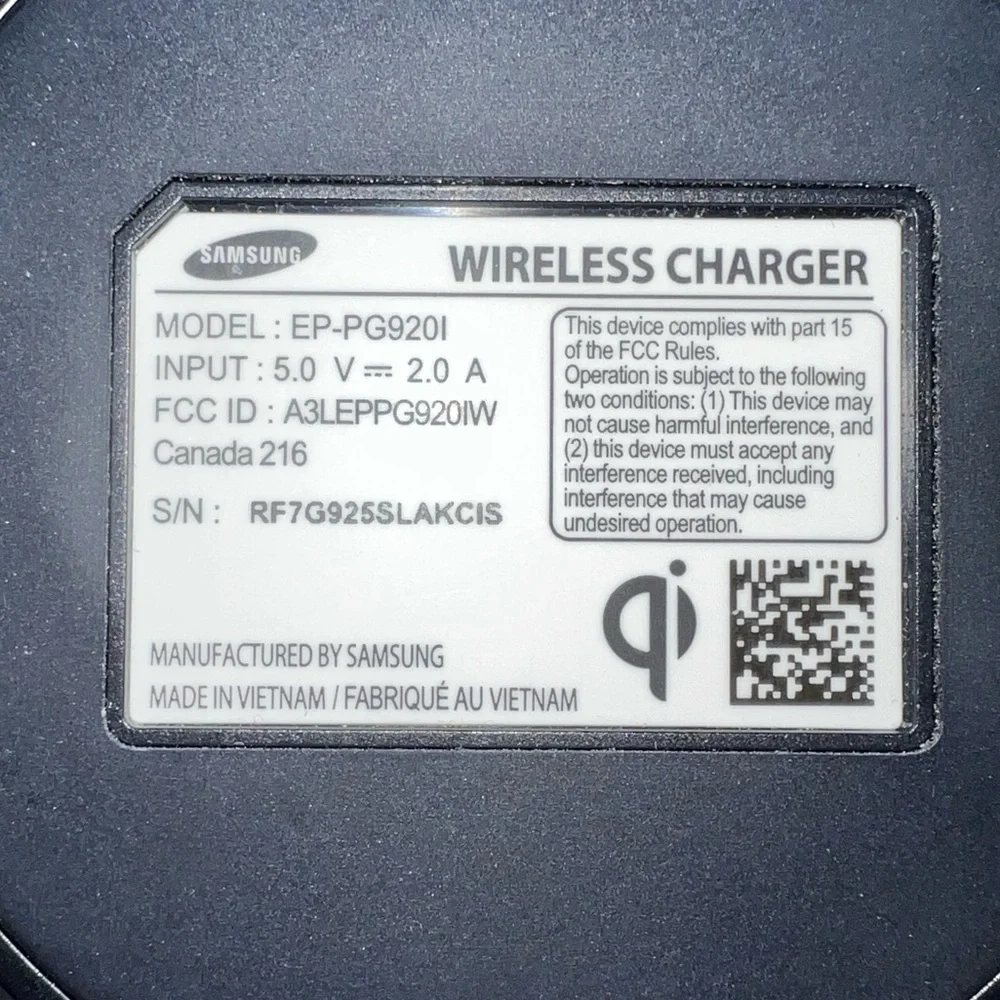 Samsung Wireless Charger with USB Cable